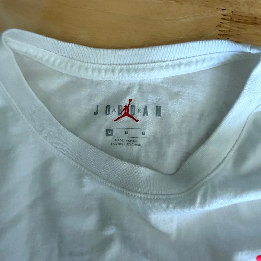 Jordan Air Gradient Long‎ Sleeve Graphic Tee Mens M White Jumpman Striped